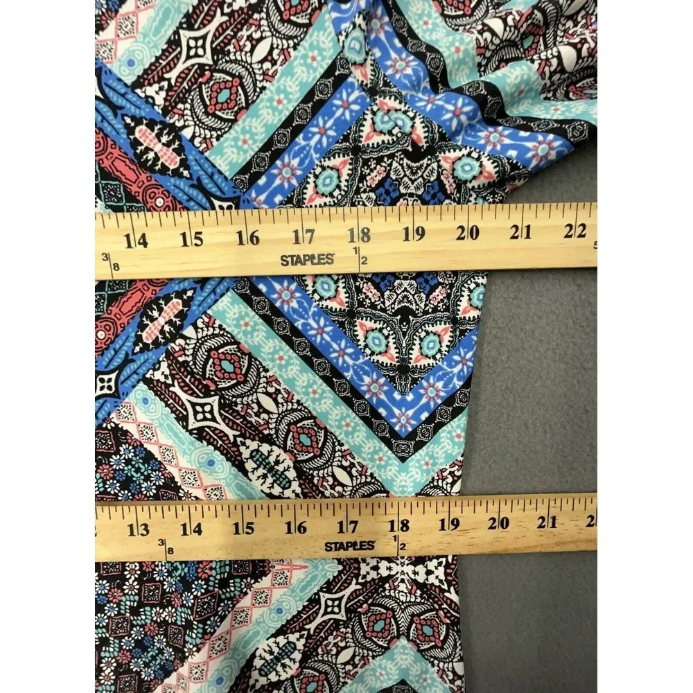 Be Chetta B Dress 16 Black Coral Stretch Knee Boho Mandala‎ Geometric New - Picture 5 of 10